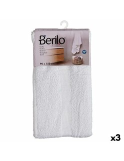 Toalla de baño Berilo 89679 Blanco 80 % algodón 20 % Poliéster 90 x 150 cm 90 x 0,5 x 150 cm (3 Unidades)