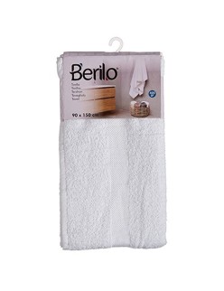 Serviette de toilette Berilo 89679 Blanc 80 % coton 20 % Polyester 90 x 150 cm 90 x 0,5 x 150 cm (3 Unités)