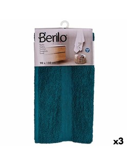 Bath towel Berilo 89675 Blue 80 % cotton 20 % Polyester 90 x 150 cm (3 Units)