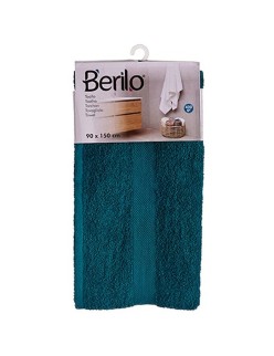 Bath towel Berilo 89675 Blue 80 % cotton 20 % Polyester 90 x 150 cm (3 Units)