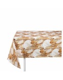 Tischdecke Kinvara ANCARA-21520-ORO Gold Abdeckung 140 x 180 cm Fleckenbeständig Blatt (10 Stück)