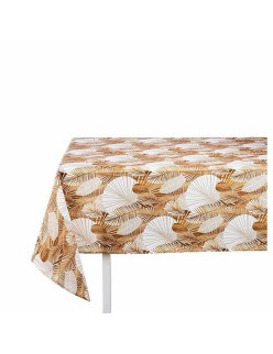 Tischdecke Kinvara ANCARA-21520-ORO Gold Abdeckung 140 x 180 cm Fleckenbeständig Blatt (10 Stück)