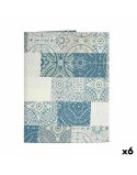 Tovaglia Kinvara AZULEJO-A Azzurro Tela 140 x 180 cm Antimacchia Piastrella (6 Unità)