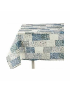 Tovaglia Kinvara AZULEJO-A Azzurro Tela 140 x 180 cm Antimacchia Piastrella (6 Unità)