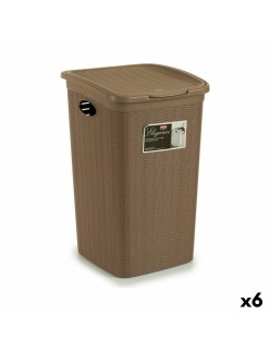 Cesto per i Panni Stefanplast Elegance Beige Plastica 50 L 36,5 x 54,5 x 38 cm (6 Unità)