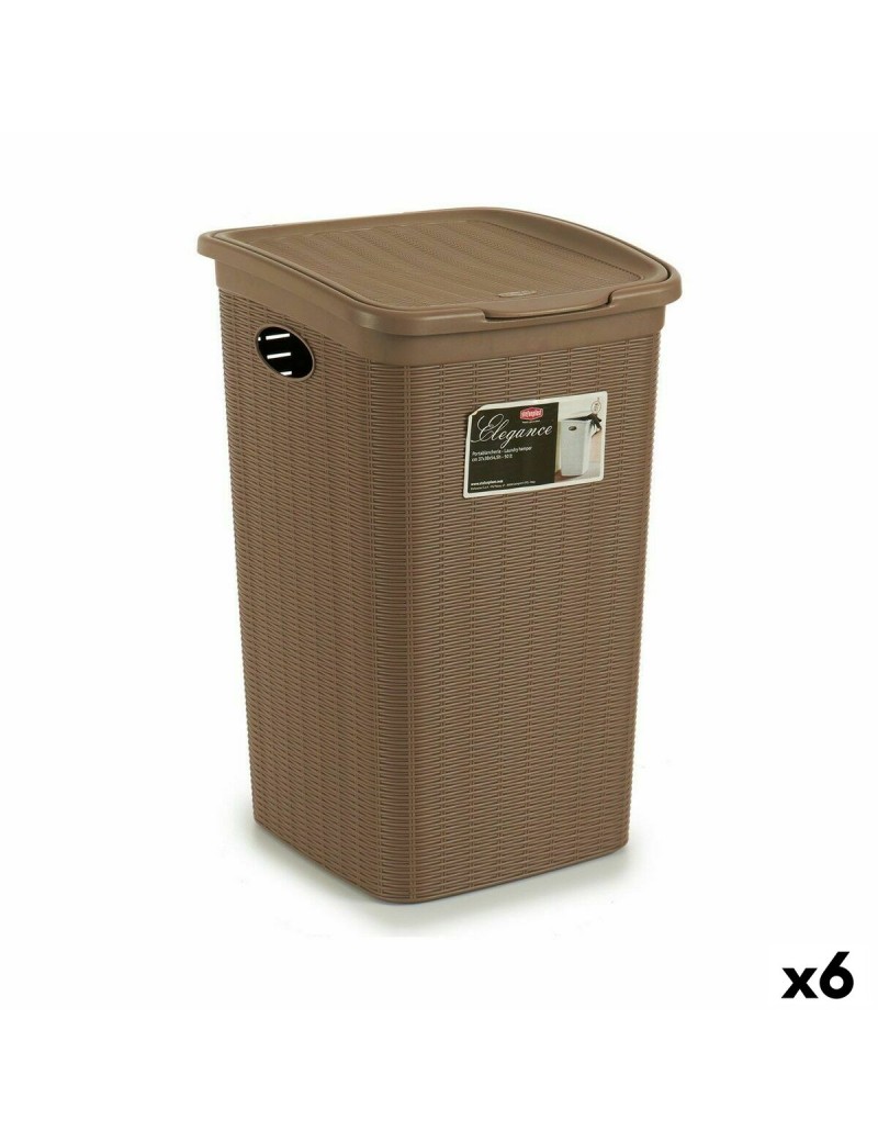 Cesto per i Panni Stefanplast Elegance Beige Plastica 50 L 36,5 x 54,5 x 38 cm (6 Unità)