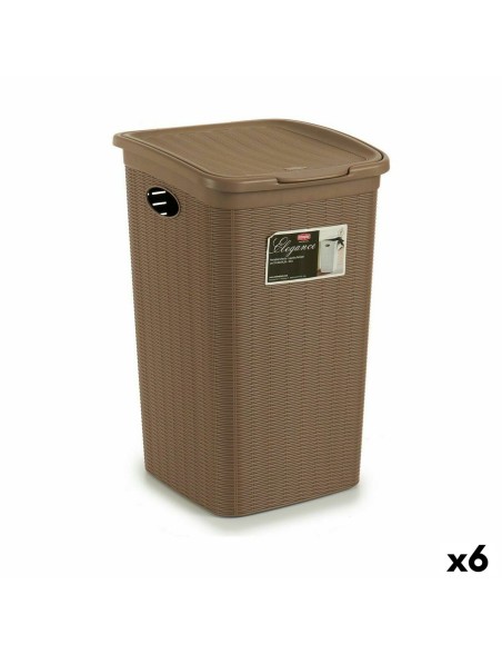Cesto per i Panni Stefanplast Elegance Beige Plastica 50 L 36,5 x 54,5 x 38 cm (6 Unità)