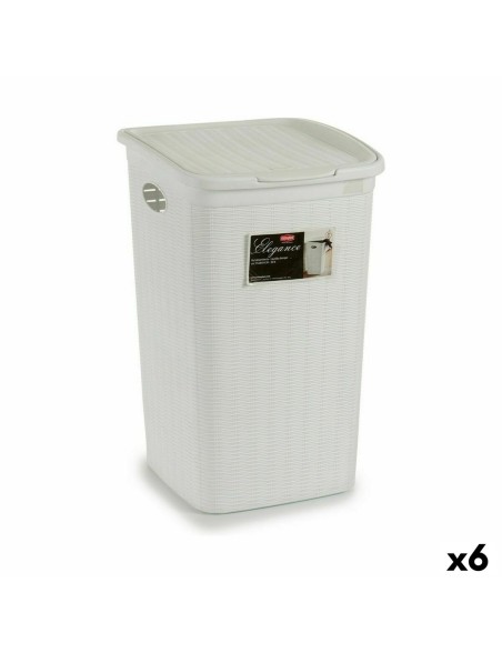 Cesto per i Panni Stefanplast Elegance Bianco Plastica 50 L 36,5 x 54,5 x 38 cm (6 Unità)
