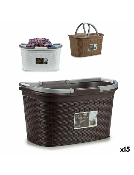 Cesto per i Panni Stefanplast Elegance Plastica 35 L 57,5 x 29 x 36,5 cm (15 Unità)