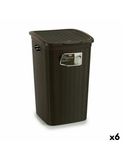 Cesto per i Panni Stefanplast Elegance Marrone Plastica 50 L 36,5 x 54,5 x 38 cm (6 Unità)