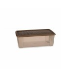 Storage Box with Lid Stefanplast Elegance Beige Plastic 5 L 19,5 x 11,5 x 33 cm (12 Units)