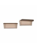Storage Box with Lid Stefanplast Elegance Beige Plastic 5 L 19,5 x 11,5 x 33 cm (12 Units)