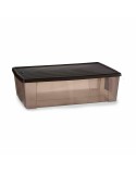 Storage Box with Lid Stefanplast Elegance Brown Plastic 30 L 38,5 x 17 x 59,5 cm (6 Units)