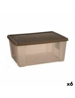 Scatola portaoggetti con coperchio Stefanplast Elegance Marrone Plastica 29 x 17 x 39 cm (6 Unità)