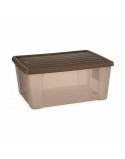 Storage Box with Lid Stefanplast Elegance Brown Plastic 29 x 17 x 39 cm (6 Units)