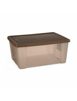 Scatola portaoggetti con coperchio Stefanplast Elegance Marrone Plastica 29 x 17 x 39 cm (6 Unità)