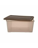 Storage Box with Lid Stefanplast Elegance Brown Plastic 29 x 17 x 39 cm (6 Units)