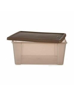 Scatola portaoggetti con coperchio Stefanplast Elegance Marrone Plastica 29 x 17 x 39 cm (6 Unità)