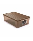 Storage Box with Lid Stefanplast Elegance Beige Plastic 38,5 x 17 x 59,5 cm (6 Units)