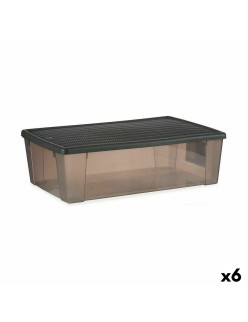 Storage Box with Lid Stefanplast Elegance Grey Plastic 30 L 38,5 x 17 x 59,5 cm (6 Units)