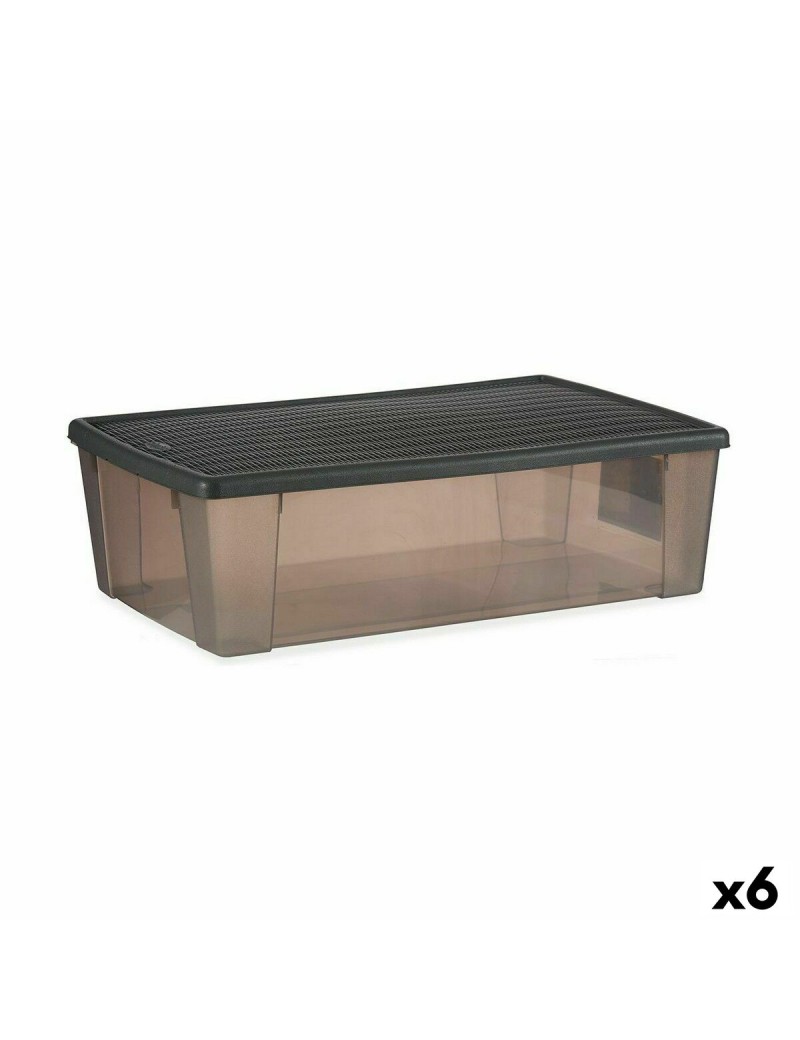 Storage Box with Lid Stefanplast Elegance Grey Plastic 30 L 38,5 x 17 x 59,5 cm (6 Units)