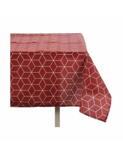 Tovaglia Kinvara CUBIC-26195-1 Rosso Granato Tela 140 x 180 cm Antimacchia Astratto (10 Unità)