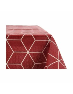 Tovaglia Kinvara CUBIC-26195-1 Rosso Granato Tela 140 x 180 cm Antimacchia Astratto (10 Unità)