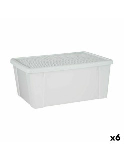 Scatola portaoggetti con coperchio Stefanplast Elegance Bianco Plastica 29 x 17 x 39 cm (6 Unità)