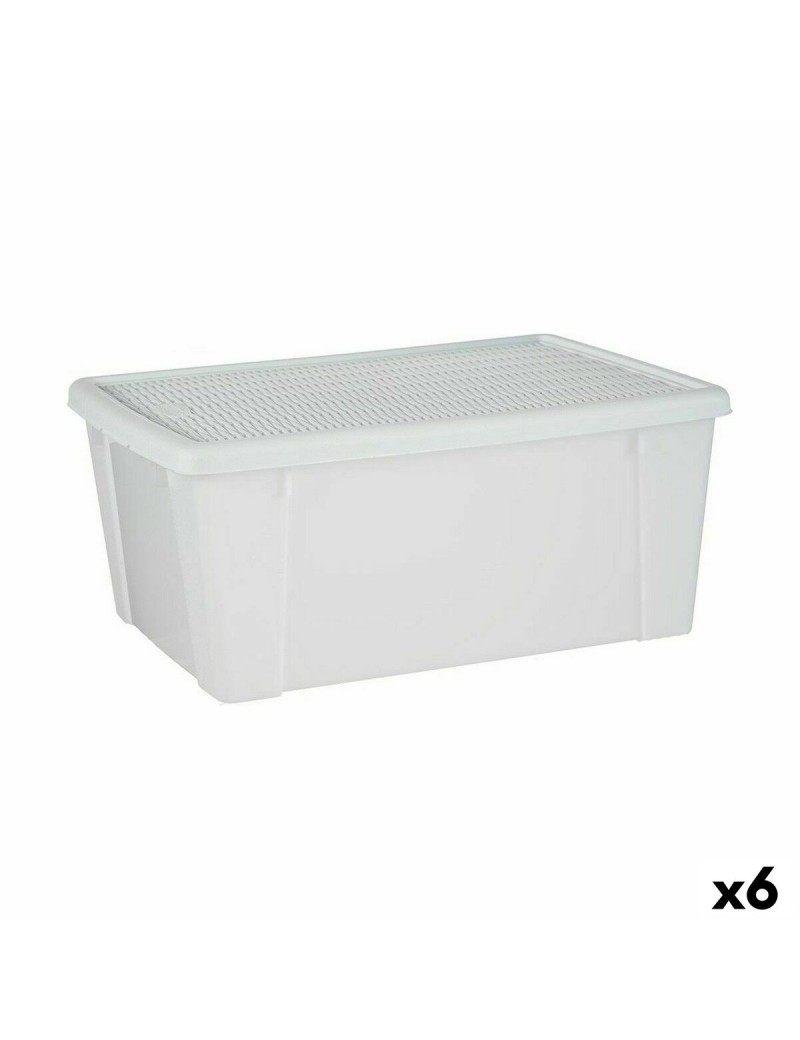 Storage Box with Lid Stefanplast Elegance White Plastic 29 x 17 x 39 cm (6 Units)