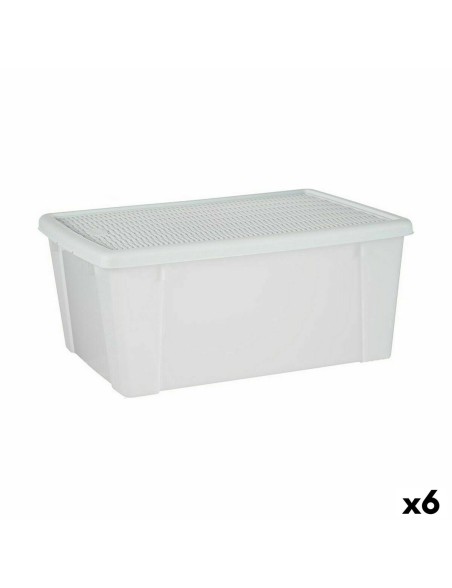 Storage Box with Lid Stefanplast Elegance White Plastic 29 x 17 x 39 cm (6 Units)
