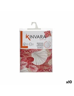 Tischdecke Kinvara ANCARA-21520-13 Beige Granatrot Abdeckung 140 x 180 cm Fleckenbeständig Blatt (10 Stück)