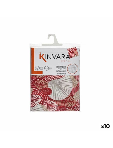 Tovaglia Kinvara ANCARA-21520-13 Beige Rosso Granato Tela 140 x 180 cm Antimacchia Fogli (10 Unità)