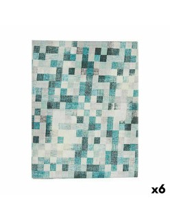 Tablecloth Kinvara CUADROS-A Turquoise Thin canvas 140 x 180 cm Anti-stain Frames (6 Units)