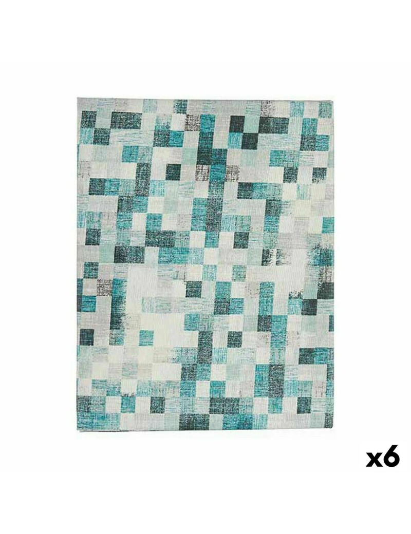 Tovaglia Kinvara CUADROS-A Turchese Tela 140 x 180 cm Antimacchia Quadri (6 Unità)