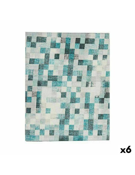 Tovaglia Kinvara CUADROS-A Turchese Tela 140 x 180 cm Antimacchia Quadri (6 Unità)
