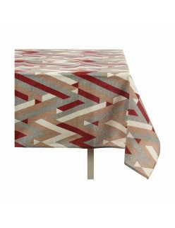 Tovaglia Kinvara ZIGI-21469-26 Rosso Granato Tela 140 x 180 cm Antimacchia Righe (10 Unità)