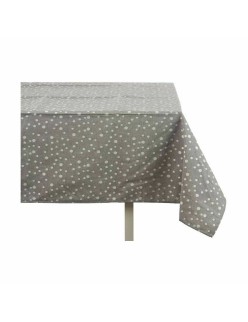 Nappe Kinvara BABEL GRIS 42 Gris Jacquard 140 x 180 cm Antitaches Pois (8 Unités)