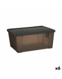 Storage Box with Lid Stefanplast Elegance Grey Plastic 15 L 29 x 17 x 39 cm (6 Units)