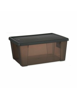 Caixa de Armazenagem com Tampa Stefanplast Elegance Cinzento Plástico 15 L 29 x 17 x 39 cm (6 Unidades)