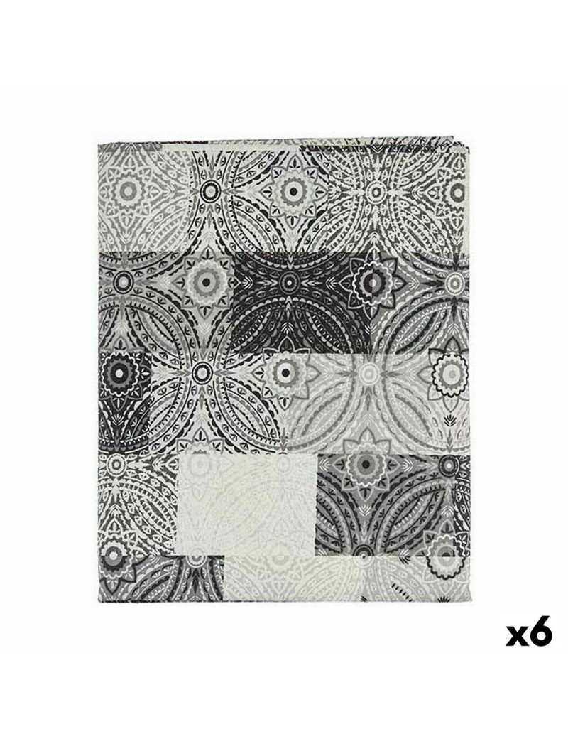 Tablecloth Kinvara AZULEJO-G Grey Thin canvas 140 x 180 cm Anti-stain Tile (6 Units)