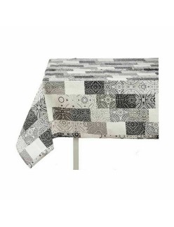 Tablecloth Kinvara AZULEJO-G Grey Thin canvas 140 x 180 cm Anti-stain Tile (6 Units)