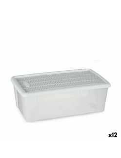Storage Box with Lid Stefanplast Elegance White Plastic 5 L 19,5 x 11,5 x 33 cm (12 Units)