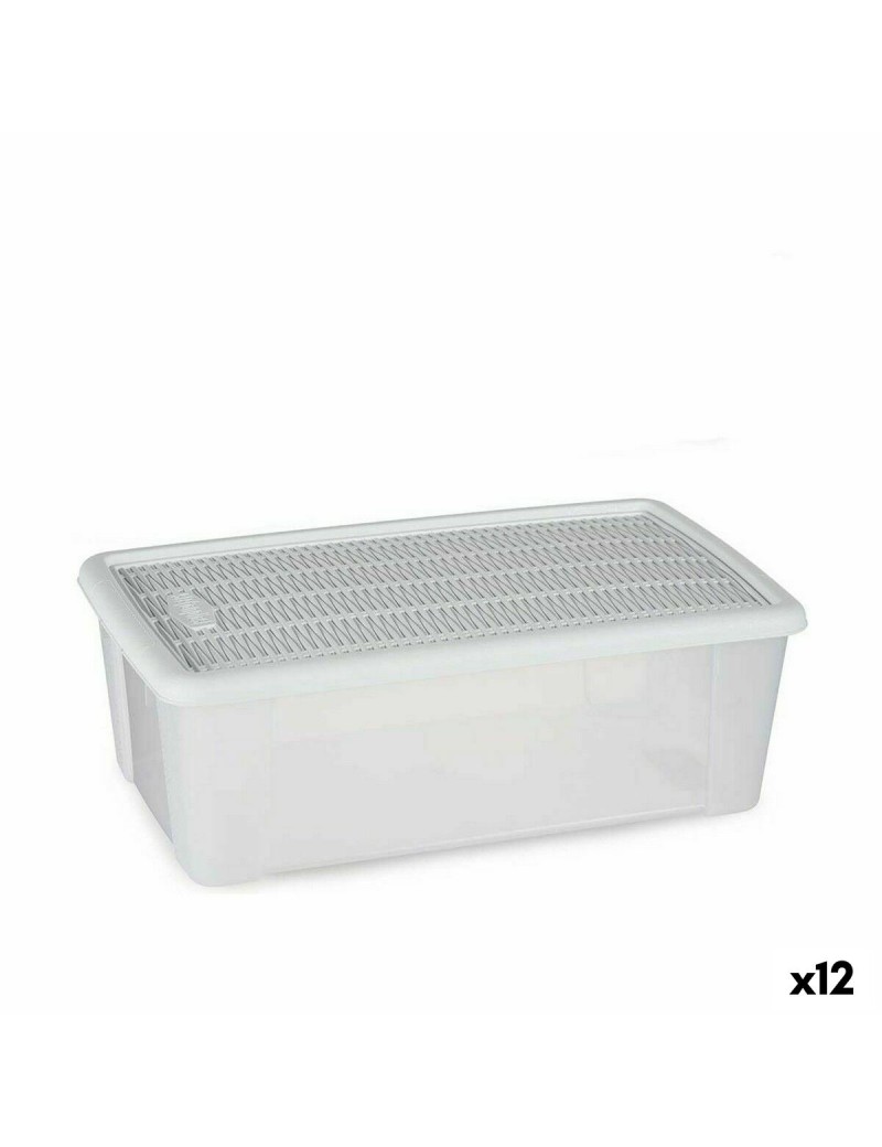 Storage Box with Lid Stefanplast Elegance White Plastic 5 L 19,5 x 11,5 x 33 cm (12 Units)