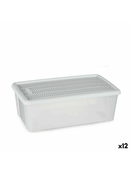 Storage Box with Lid Stefanplast Elegance White Plastic 5 L 19,5 x 11,5 x 33 cm (12 Units)
