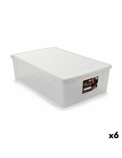 Storage Box with Lid Stefanplast Elegance White Plastic 38,5 x 17 x 59,5 cm (6 Units)