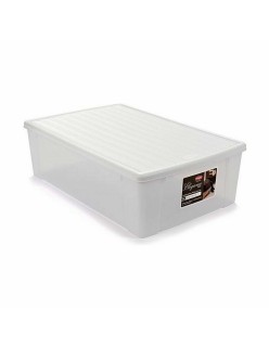 Storage Box with Lid Stefanplast Elegance White Plastic 38,5 x 17 x 59,5 cm (6 Units)