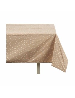 Nappe Kinvara BABEL BEIGE 41 Beige Jacquard 140 x 180 cm Antitaches Pois (8 Unités)