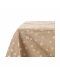 Nappe Kinvara BABEL BEIGE 41 Beige Jacquard 140 x 180 cm Antitaches Pois (8 Unités)