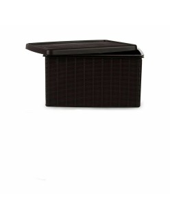 Storage Box with Lid Stefanplast Elegance Side Brown Plastic 29 x 21 x 39 cm (5 Units)
