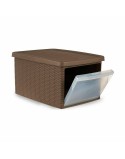 Storage Box with Lid Stefanplast Elegance Side Beige Plastic 29 x 21 x 39 cm (5 Units)